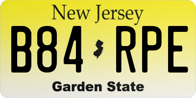 NJ license plate B84RPE