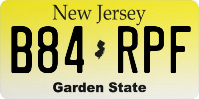 NJ license plate B84RPF