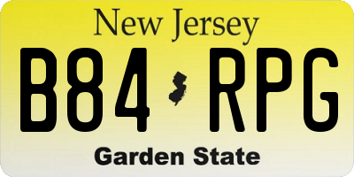 NJ license plate B84RPG