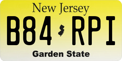 NJ license plate B84RPI