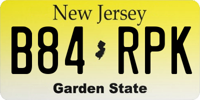 NJ license plate B84RPK