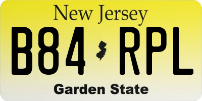 NJ license plate B84RPL