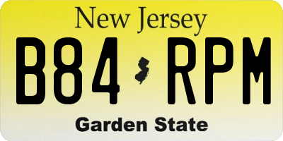 NJ license plate B84RPM