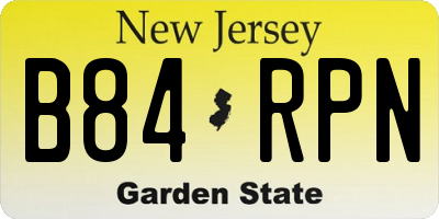 NJ license plate B84RPN