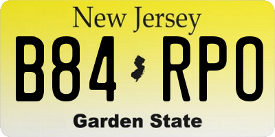 NJ license plate B84RPO
