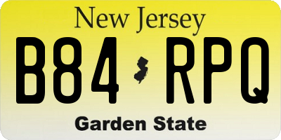 NJ license plate B84RPQ
