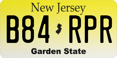 NJ license plate B84RPR