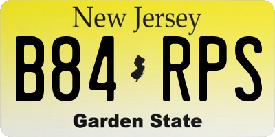 NJ license plate B84RPS