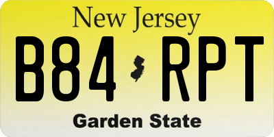 NJ license plate B84RPT