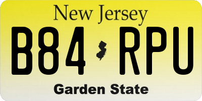 NJ license plate B84RPU