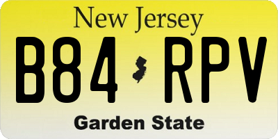 NJ license plate B84RPV