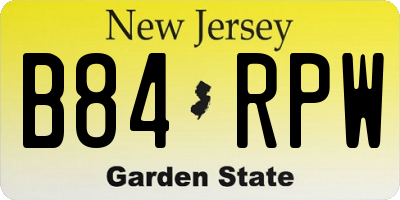 NJ license plate B84RPW