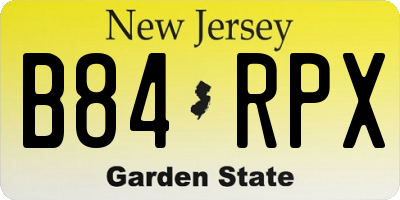 NJ license plate B84RPX