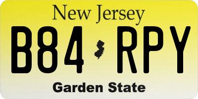 NJ license plate B84RPY