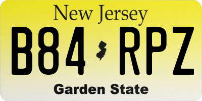 NJ license plate B84RPZ