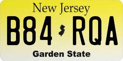 NJ license plate B84RQA