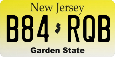NJ license plate B84RQB