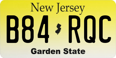 NJ license plate B84RQC