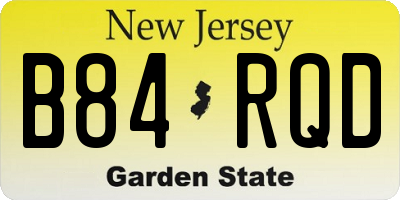 NJ license plate B84RQD