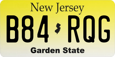 NJ license plate B84RQG