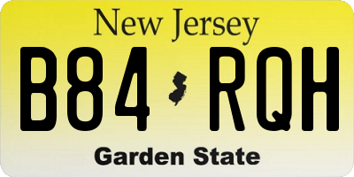 NJ license plate B84RQH