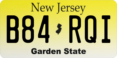 NJ license plate B84RQI