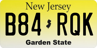 NJ license plate B84RQK