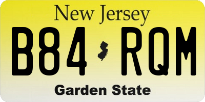 NJ license plate B84RQM