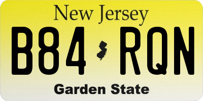 NJ license plate B84RQN
