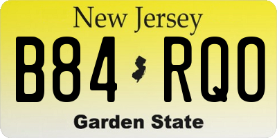 NJ license plate B84RQO