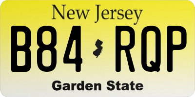 NJ license plate B84RQP