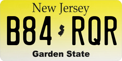NJ license plate B84RQR