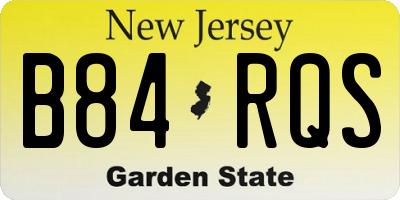 NJ license plate B84RQS