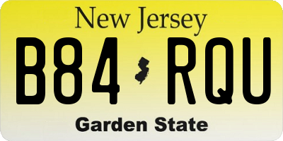 NJ license plate B84RQU
