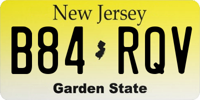 NJ license plate B84RQV