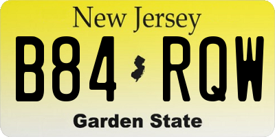 NJ license plate B84RQW