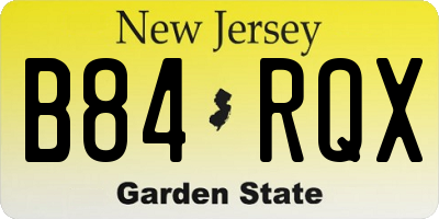 NJ license plate B84RQX