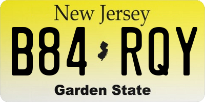 NJ license plate B84RQY