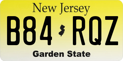 NJ license plate B84RQZ