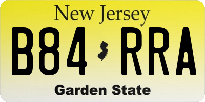 NJ license plate B84RRA