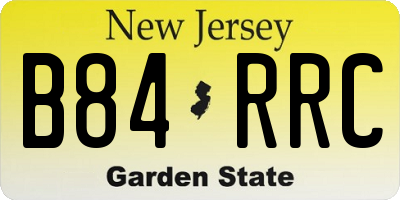 NJ license plate B84RRC