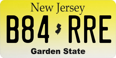 NJ license plate B84RRE