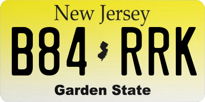 NJ license plate B84RRK