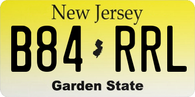NJ license plate B84RRL