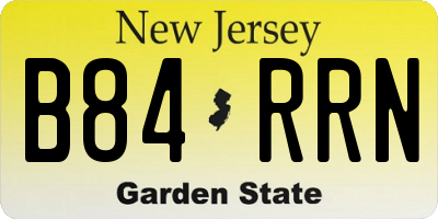 NJ license plate B84RRN