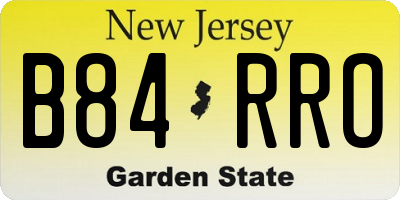 NJ license plate B84RRO