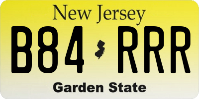 NJ license plate B84RRR