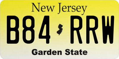 NJ license plate B84RRW