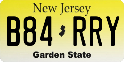 NJ license plate B84RRY