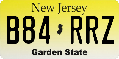 NJ license plate B84RRZ